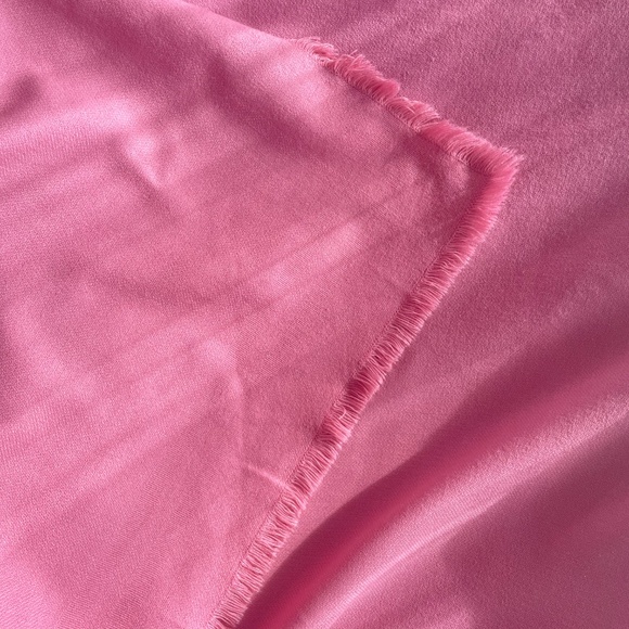 Vintage 80s pink blanket, fringed couch throw / - Picture 3 of 4